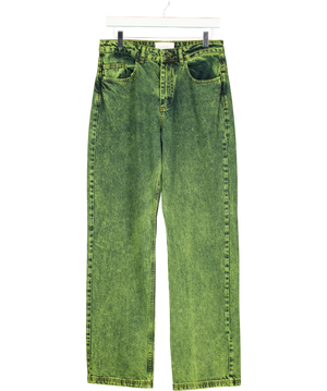 Hosbjerg Leah Acid Denim Straight Leg Jeans Green UK M