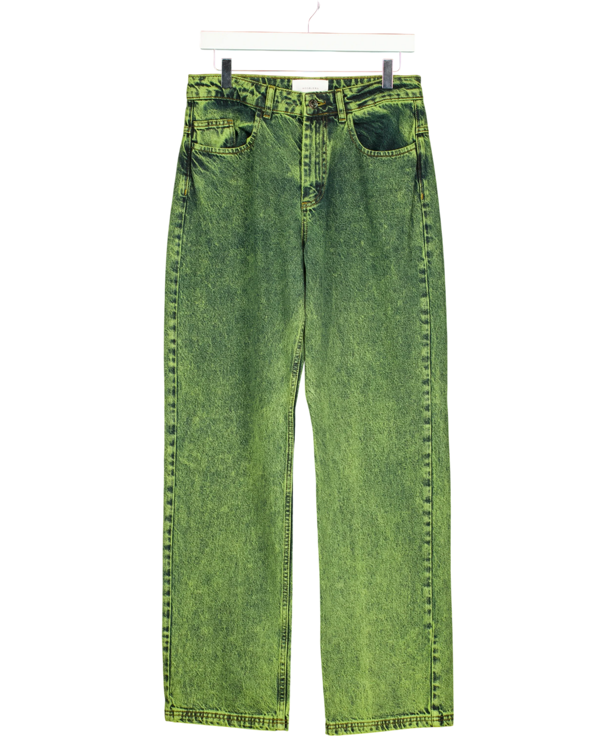Hosbjerg Green LEAH ACID DENIM PANTS, size UK M — front