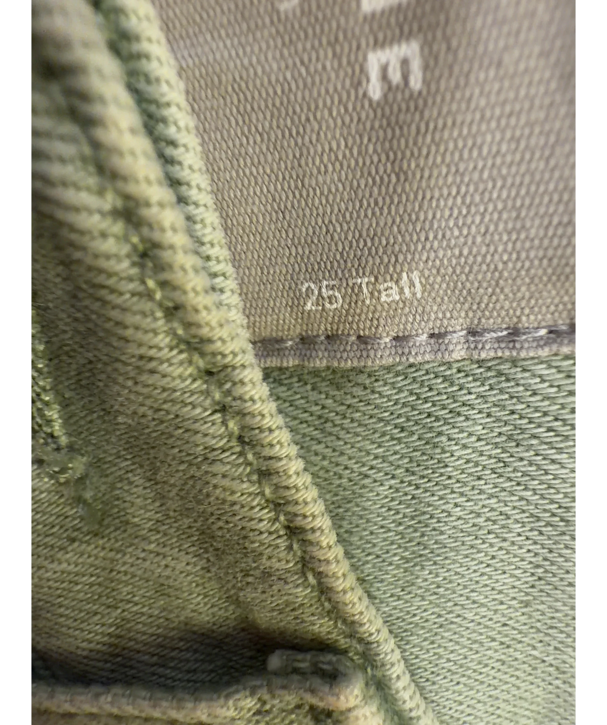 EVERLANE Green The Way-High Jean, size W25 — care label