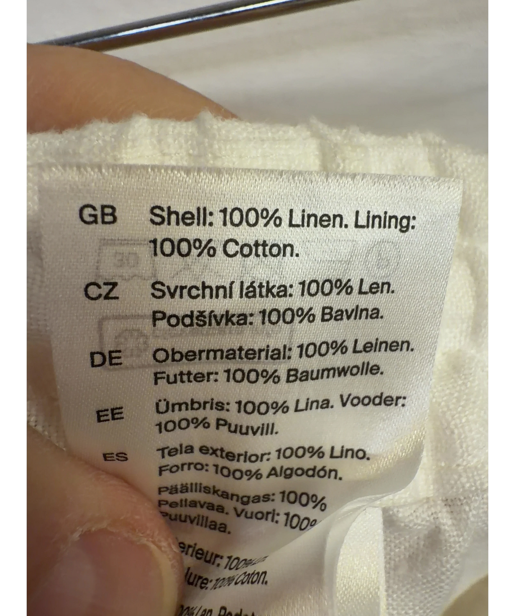 cos White Colour, size UK S — label
