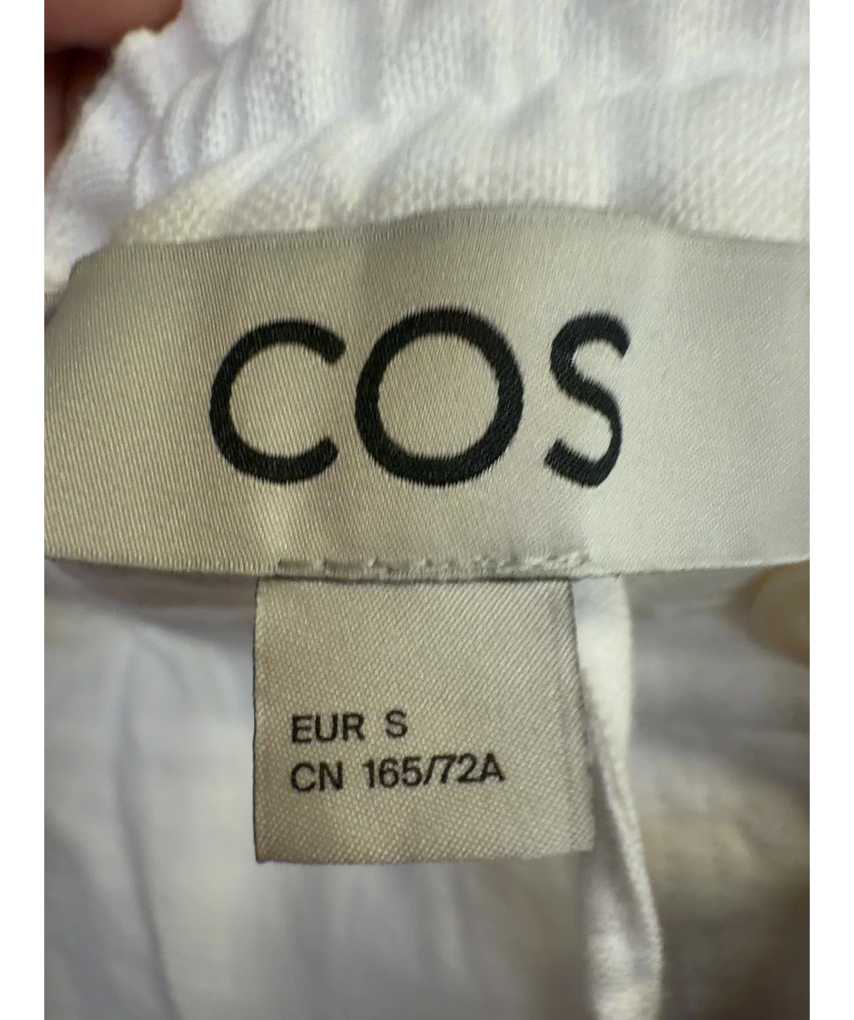 cos White Colour, size UK S — care label