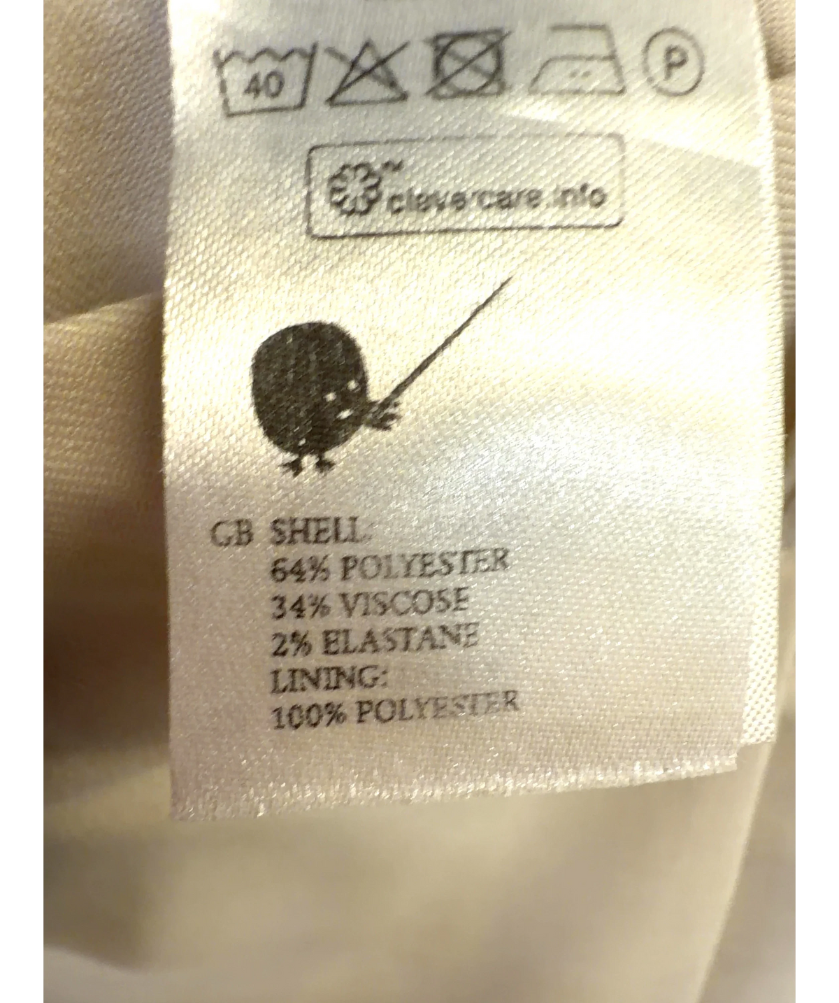 Monki Cream Colour, size UK 6 — label
