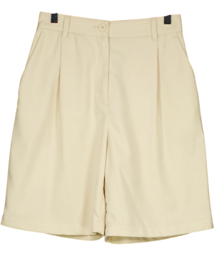 Monki Cream Pleated Shorts UK 6