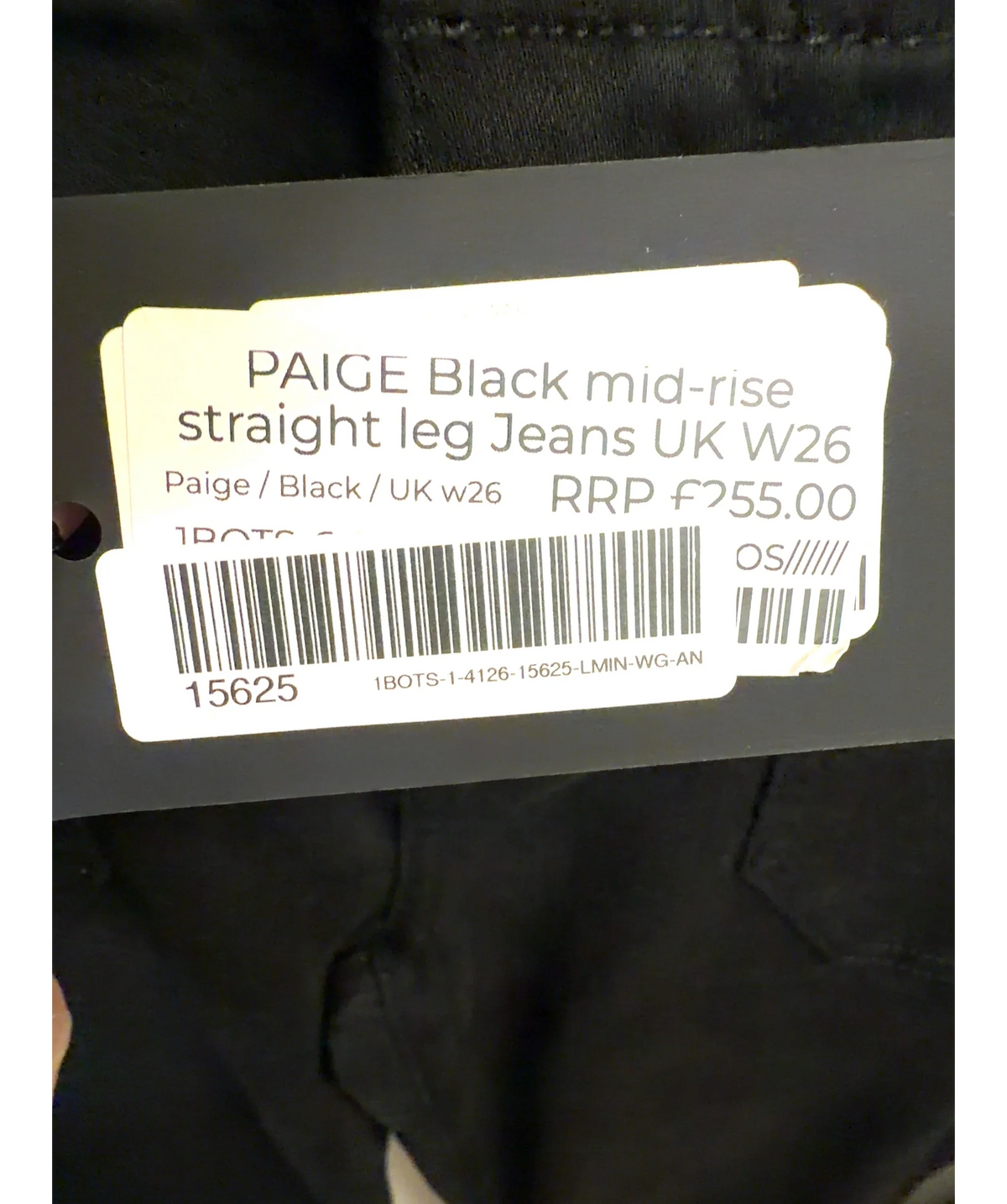 PAIGE Black Mayslie Straight Ankle / Straight Leg Jeans, size W26 — label