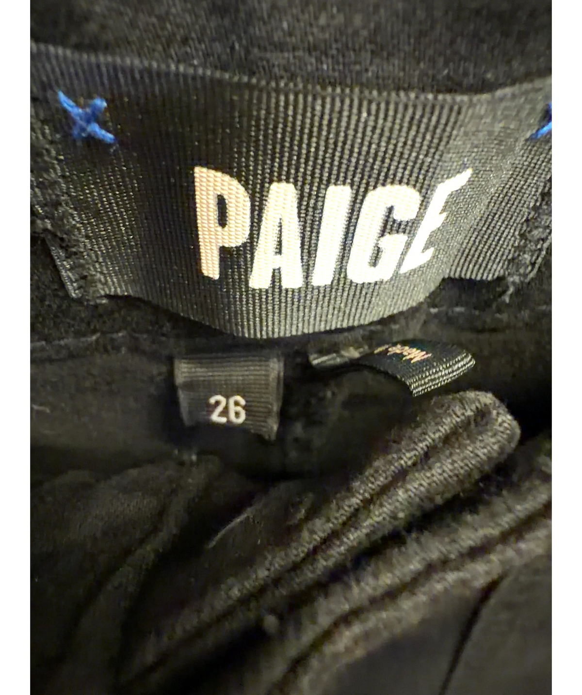 PAIGE Black Mayslie Straight Ankle / Straight Leg Jeans, size W26 — care label
