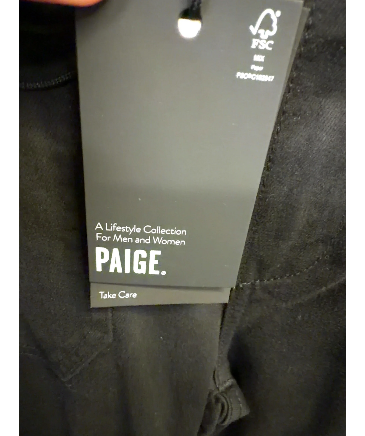 PAIGE Black Black mid-rise straight leg Jeans UK W25, size W25 — detail