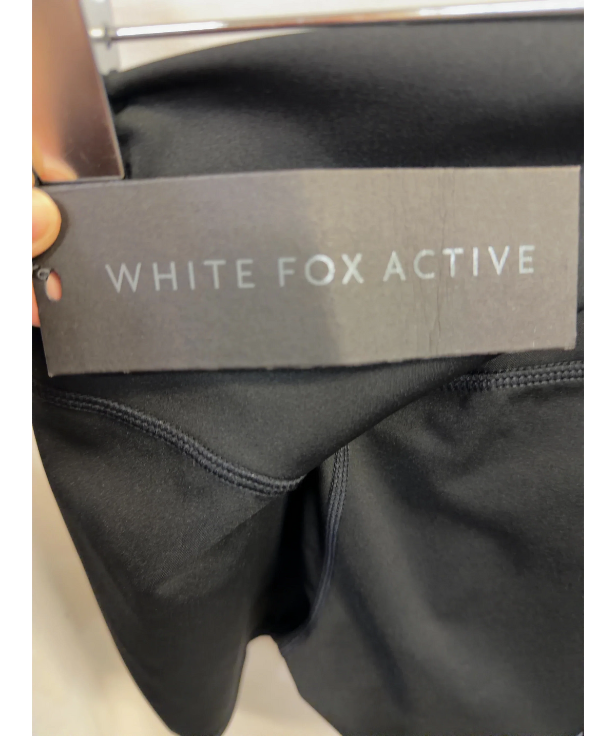 WHITE FOX Black Always a Winner High Waisted Short, size UK XS — detail