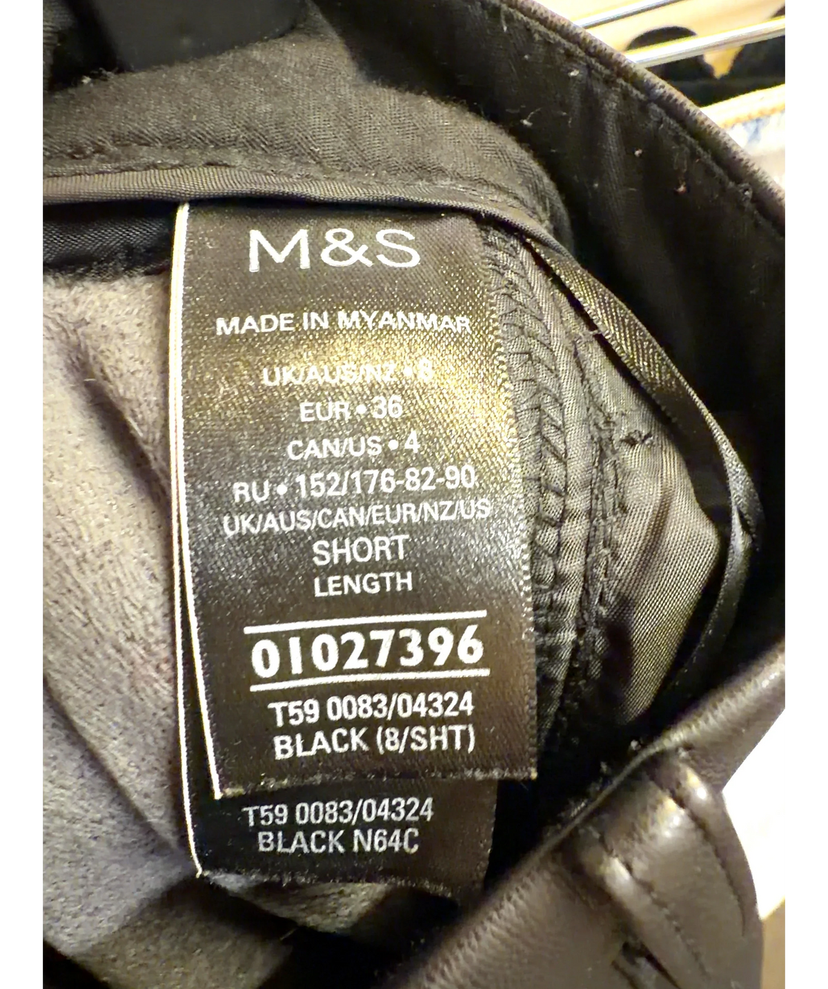 M&S Black Colour, size UK 8 — label