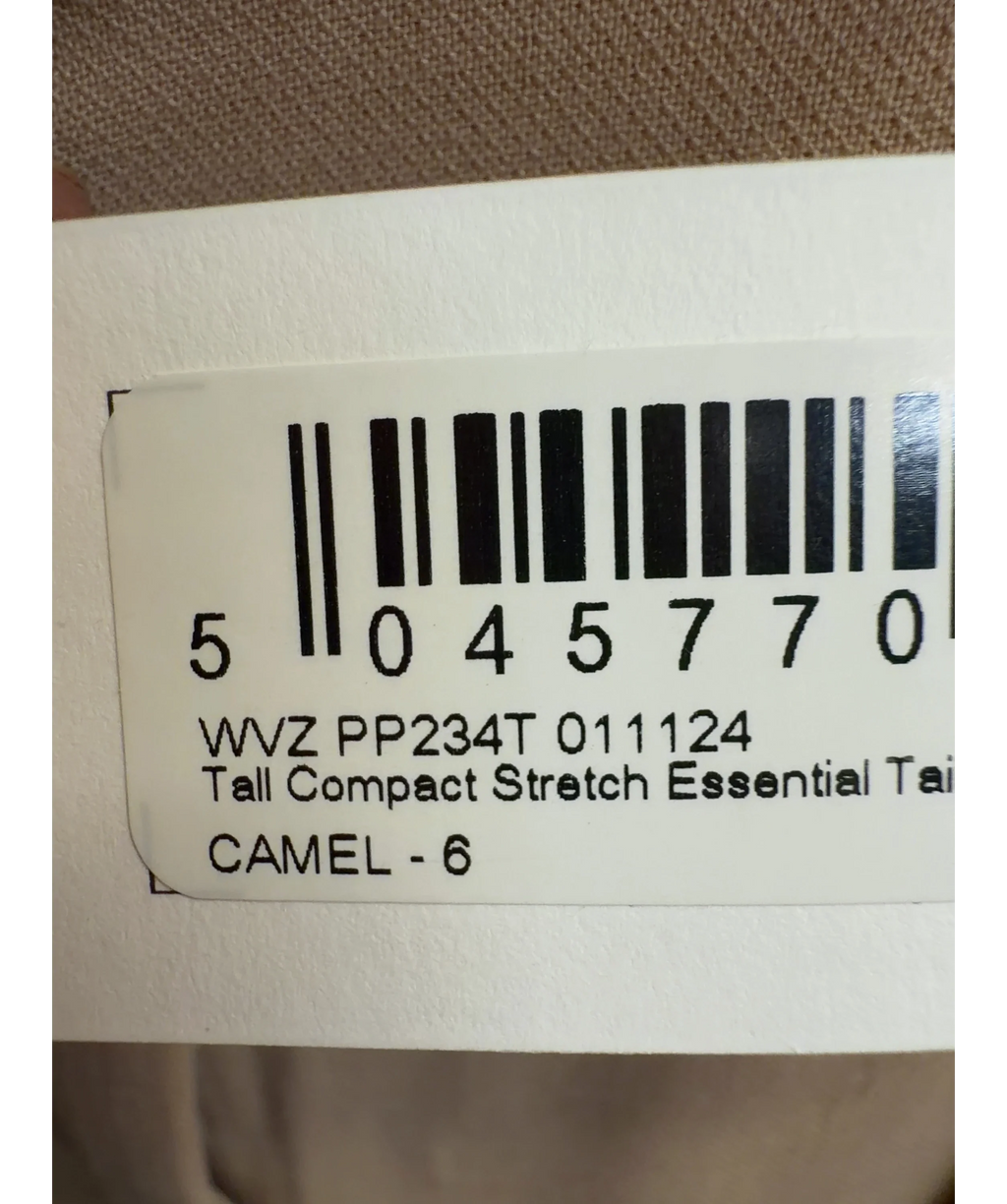KAREN MILLEN camel Tall Compact Stretch Essential Tailored High Waist Wide Leg, size UK 6 — care label