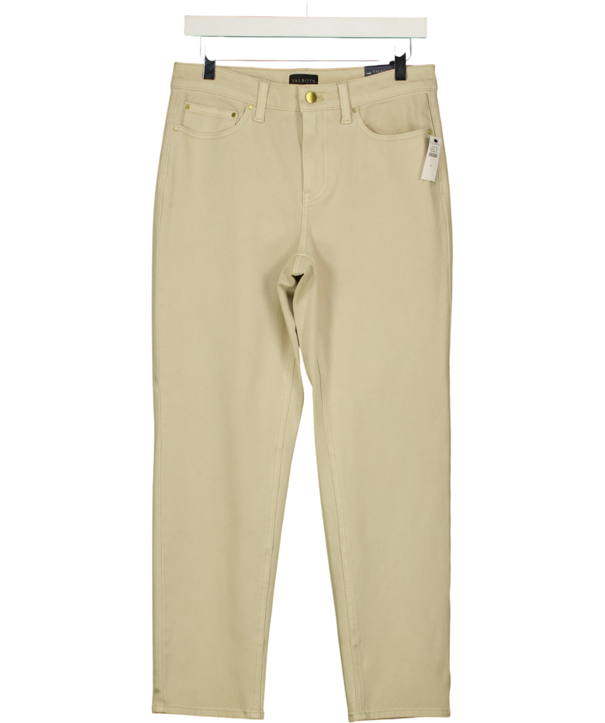TALBOTS Beige slim straight ankle jeans, size UK 4 — front