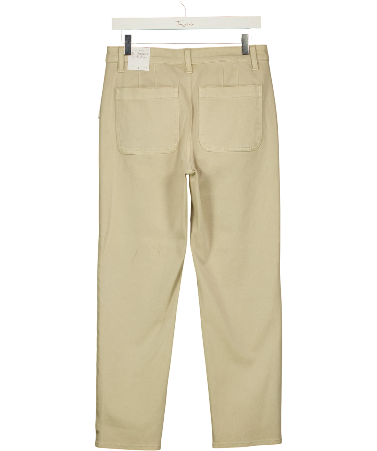 TALBOTS Beige slim straight ankle jeans, size UK 4 — back