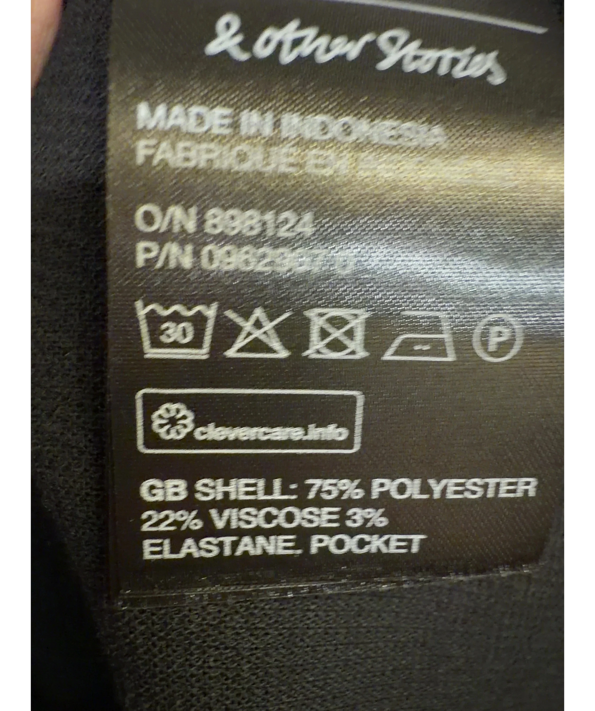 & OTHER STORIES Black Atelier Mini Skirt, size UK 8 — label