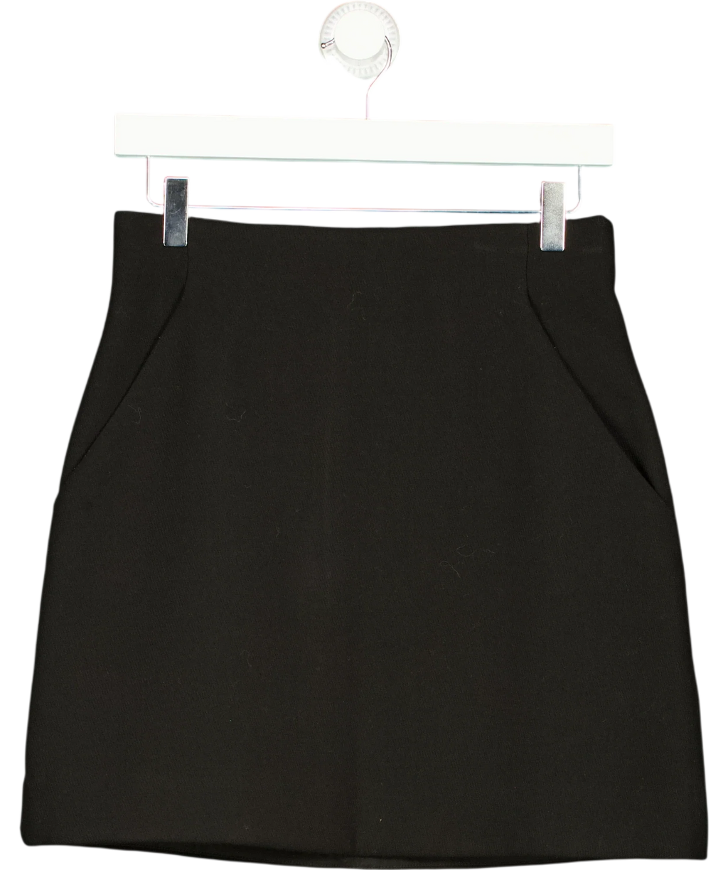 & OTHER STORIES Black Atelier Mini Skirt, size UK 8 — front
