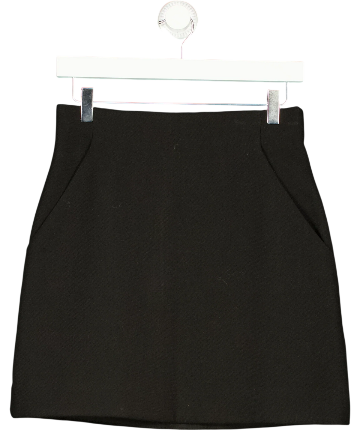 & OTHER STORIES Black Atelier Mini Skirt, size UK 8 — front