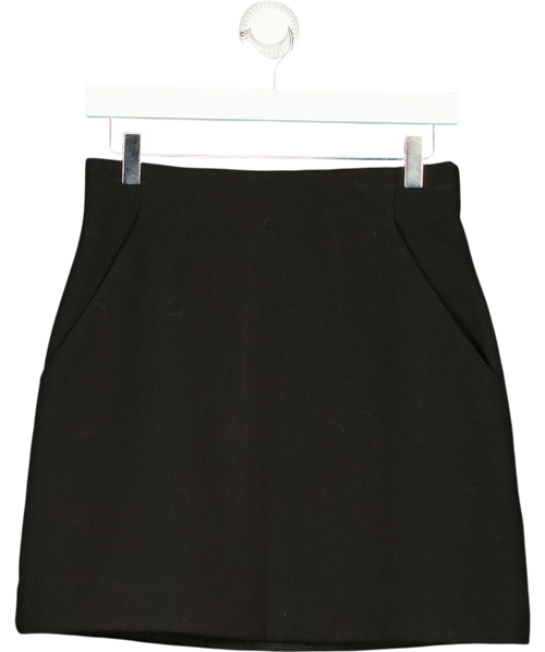 & OTHER STORIES Black Atelier Mini Skirt, size UK 8 — front