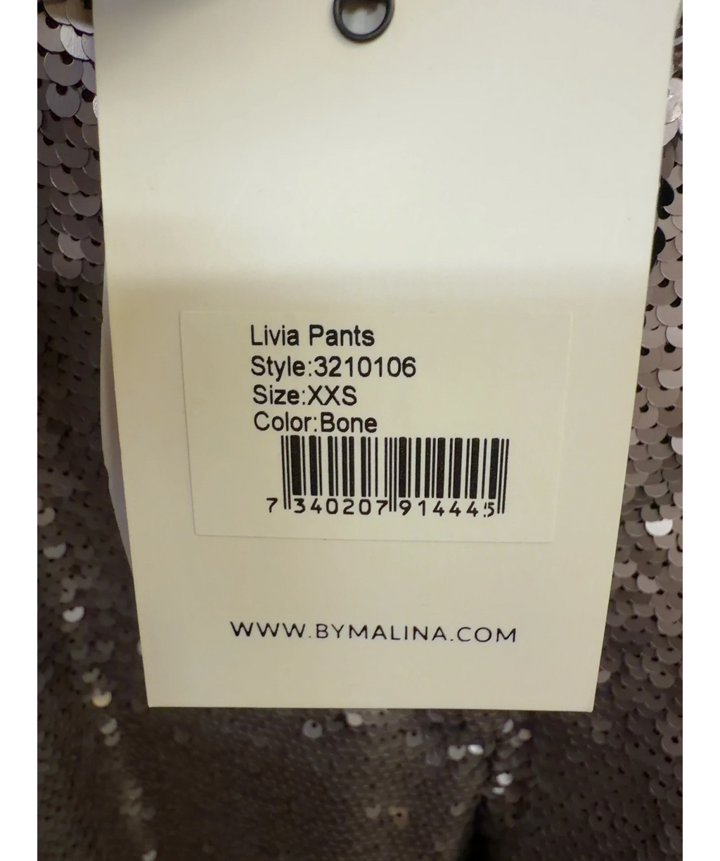 BY MALINA rose gold Livia Pants, size UK XXS — label