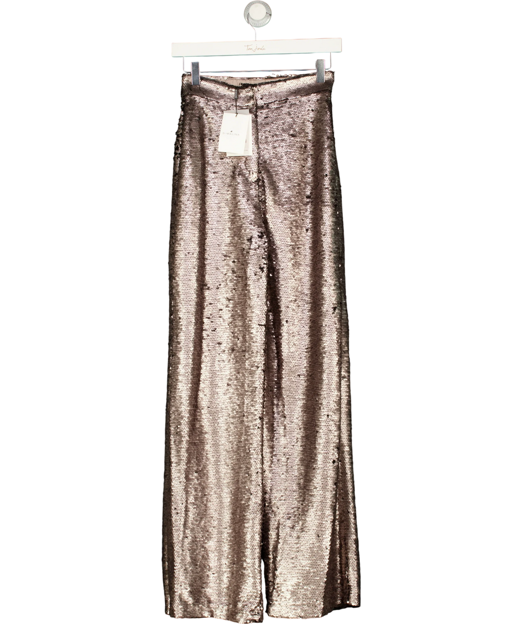 BY MALINA rose gold Livia Pants, size UK XXS — front