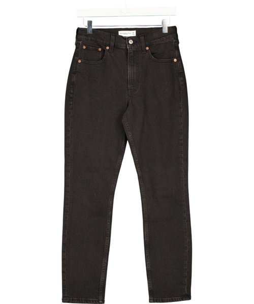 ABERCROMBIE & FITCH Black High Rise 90s Straight Jeans, size W26 — front