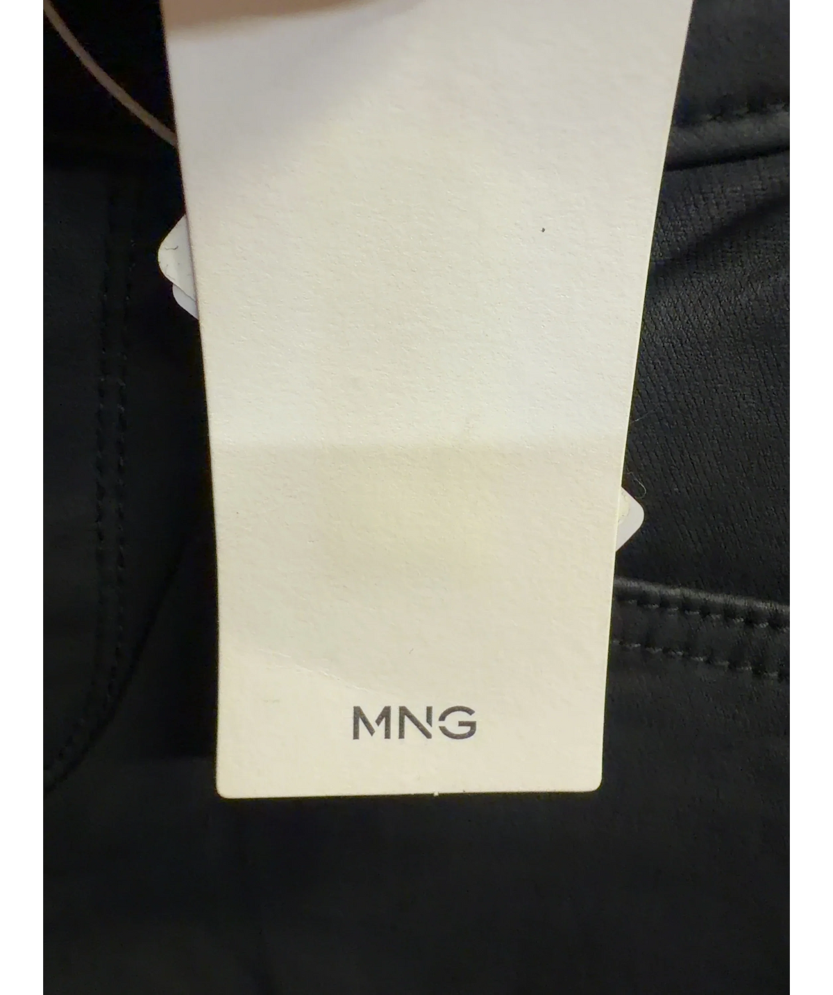 MANGO Black coated skinny jeans, size UK 4 — detail