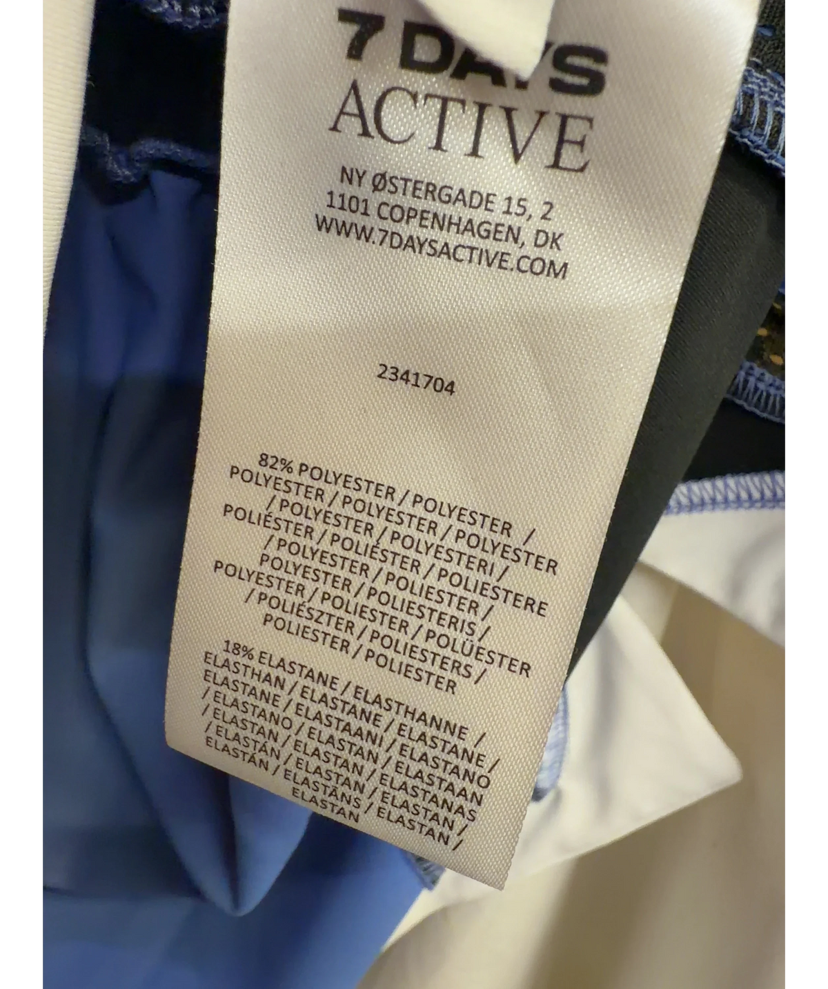 7 Days Active Blue Tech Skirt, size UK S — label