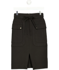 ME + EM Black midi cargo pencil skirt, size UK 6 — front
