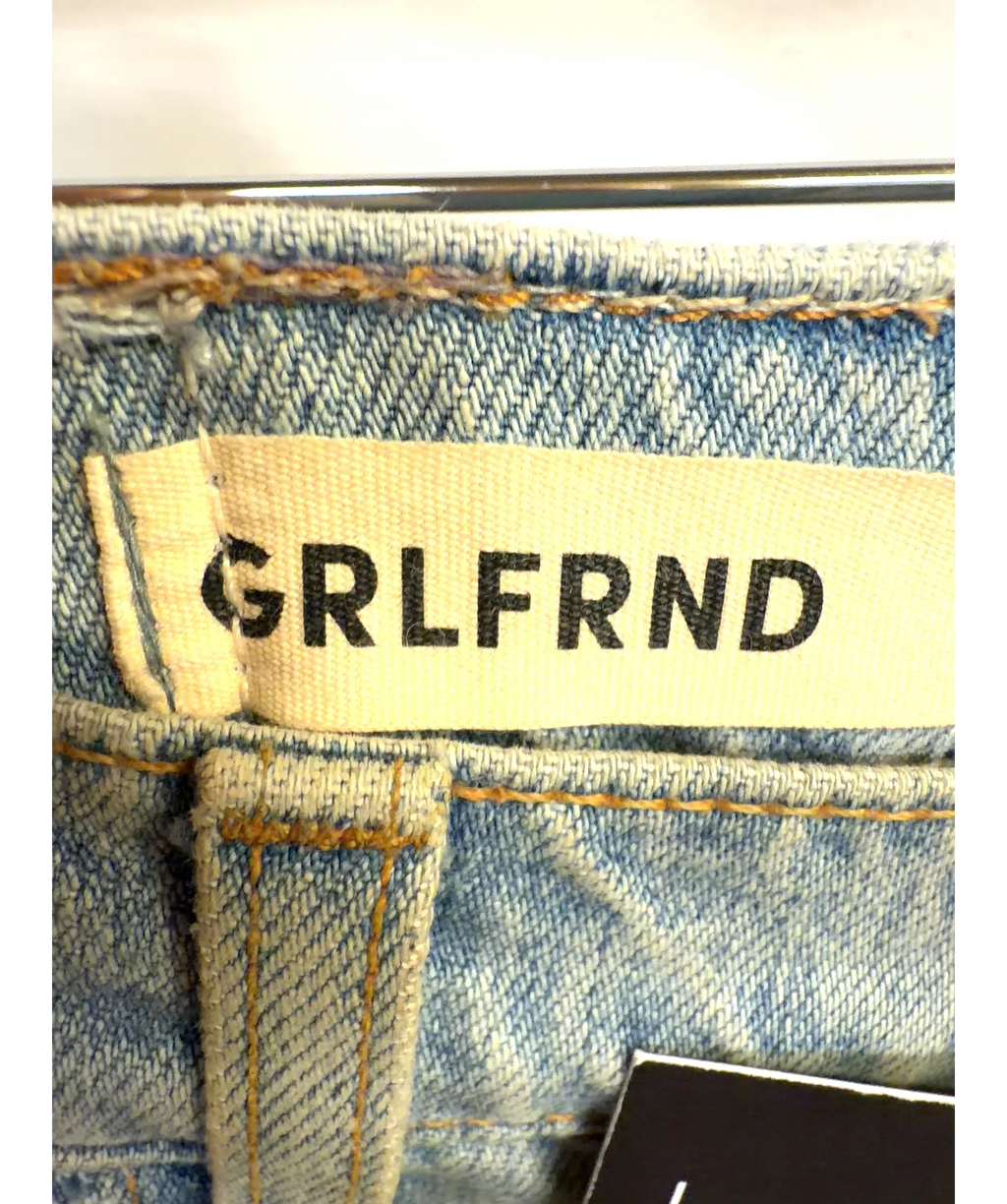 grlfrnd light blue The Brooklyn High Rise Loose Straight Jeans, size W27 — detail
