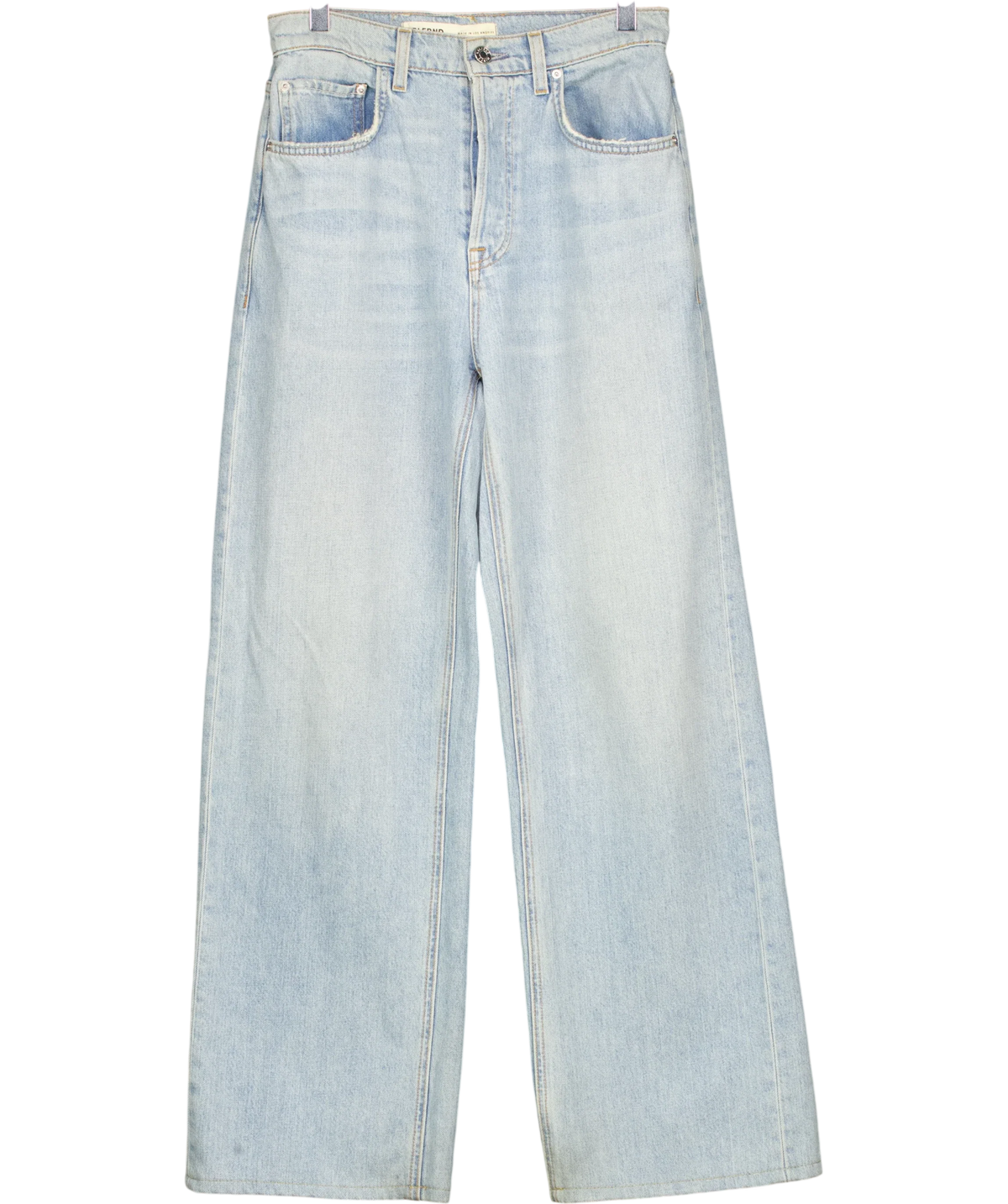 grlfrnd light blue The Brooklyn High Rise Loose Straight Jeans, size W27 — front