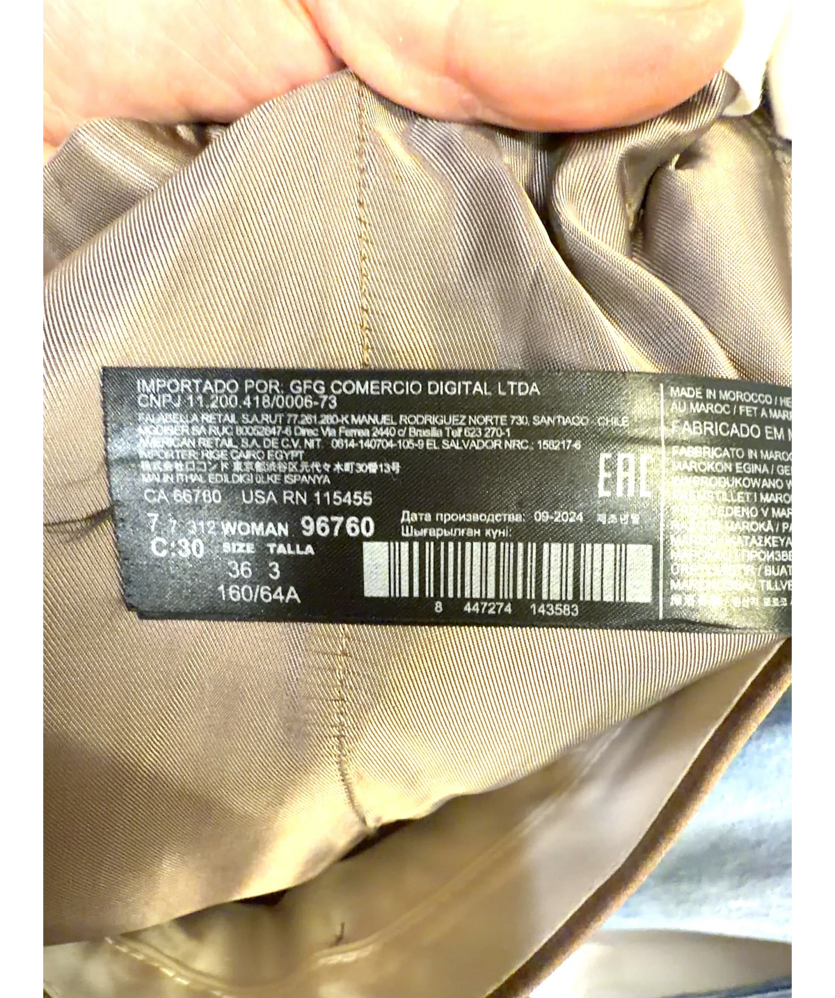 MNG Brown brown/beige wide-leg pleated trousers, size UK 8 — label