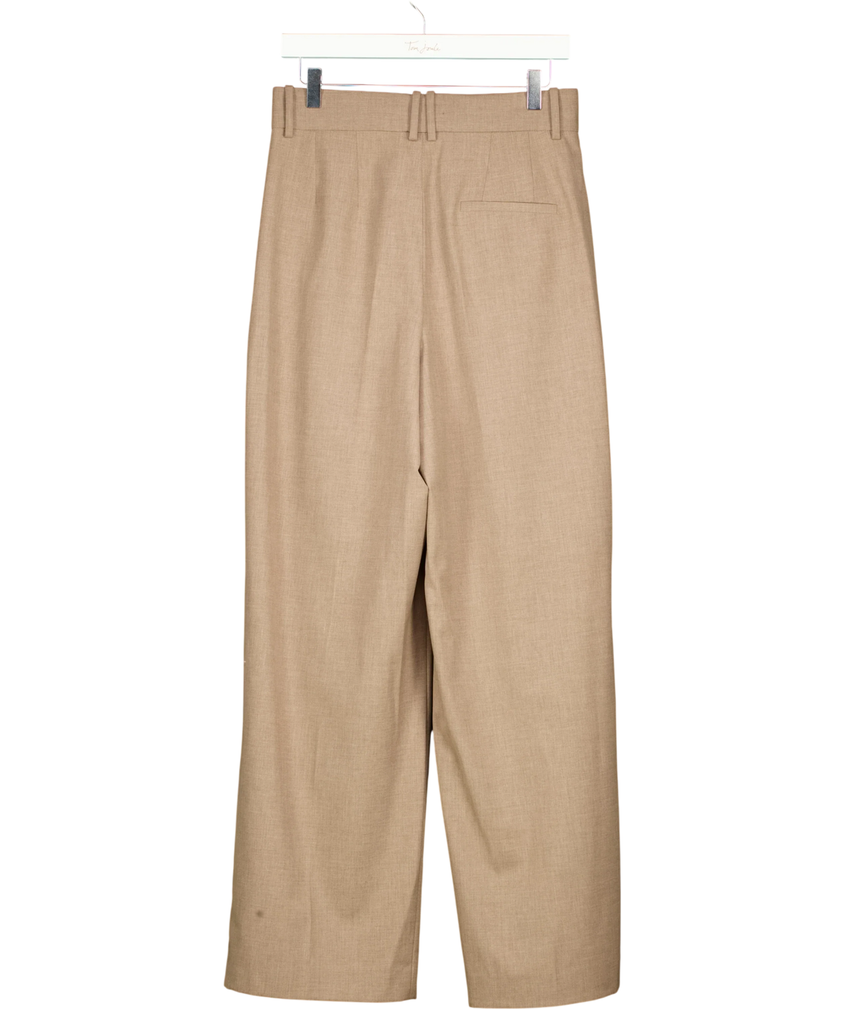 MNG Brown brown/beige wide-leg pleated trousers, size UK 8 — back