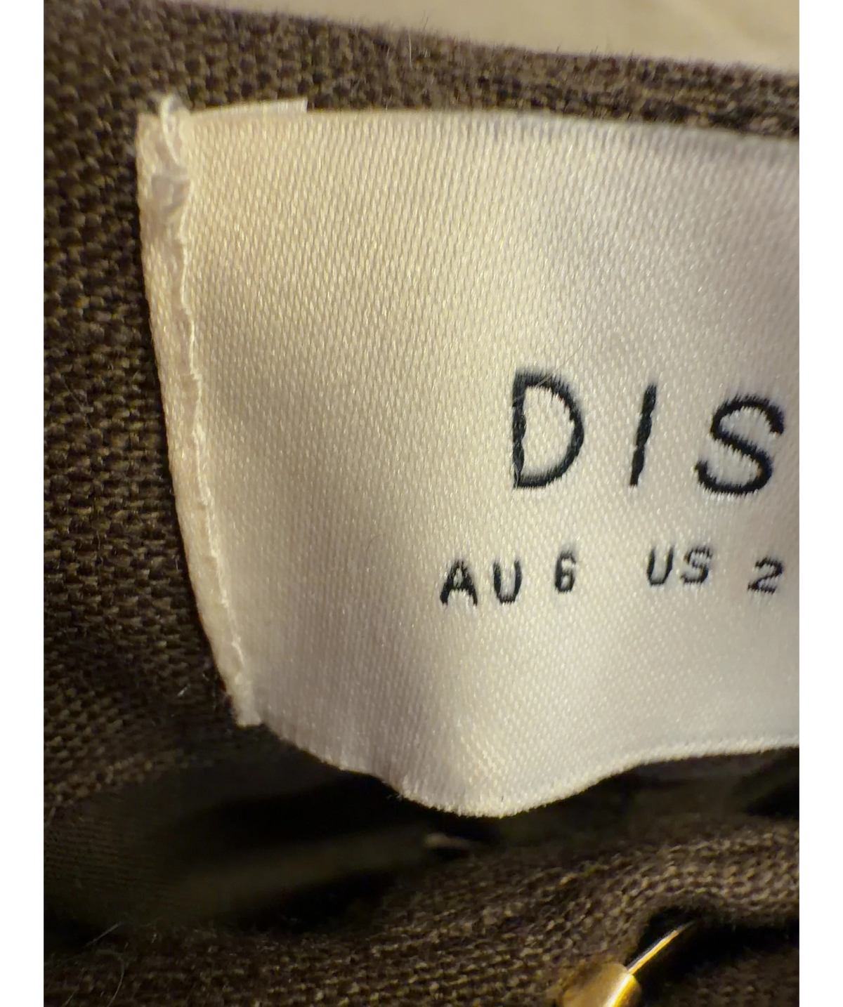 DISSH Brown Colour, size UK 6 — care label