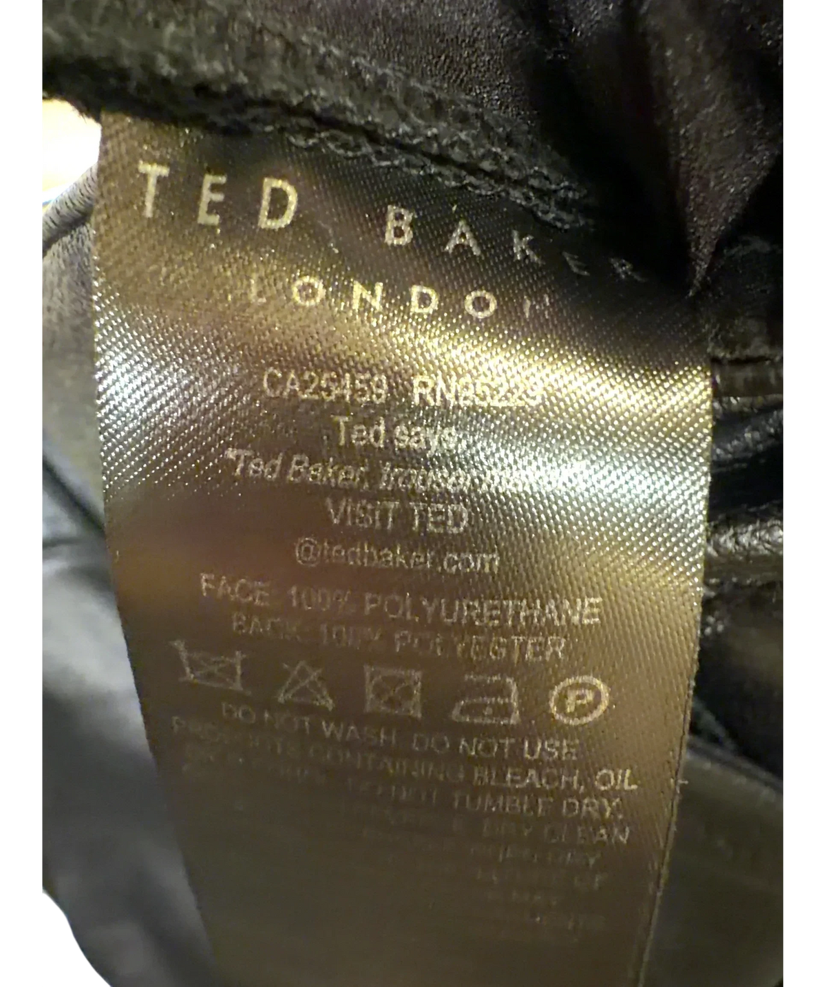 Ted Baker Black trousers, size UK 6 — fabric detail