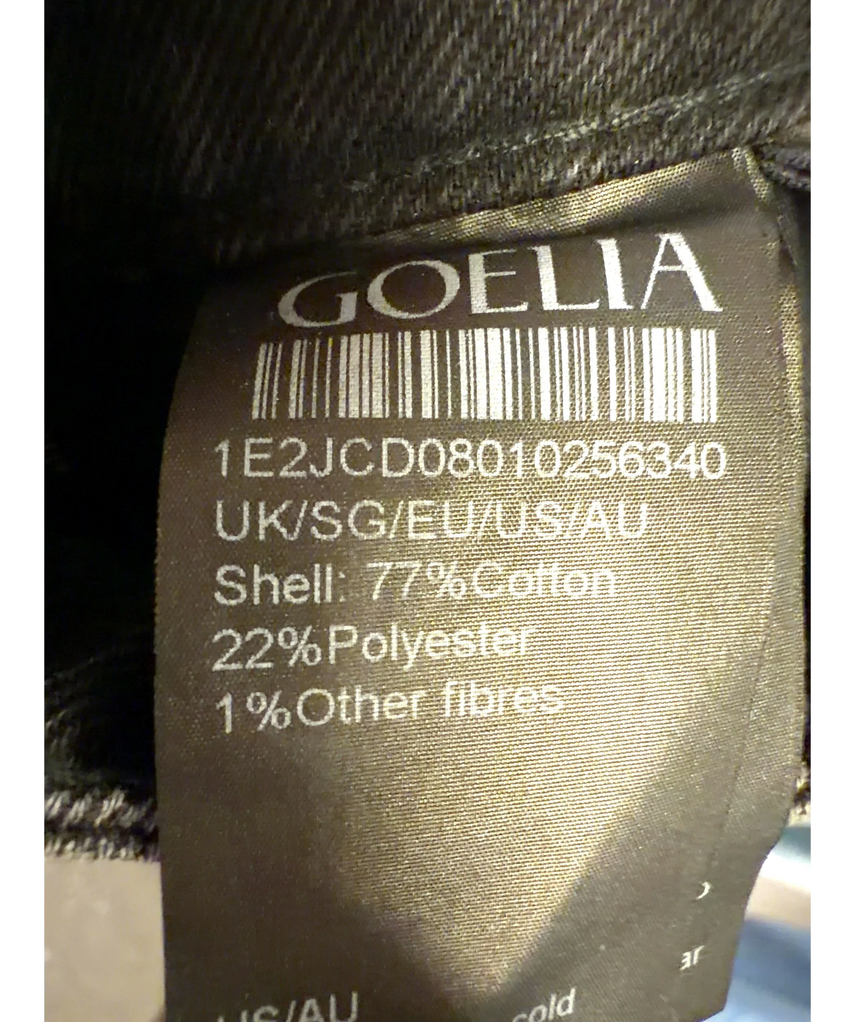 GOELIA Black Colour, size UK 8 — label