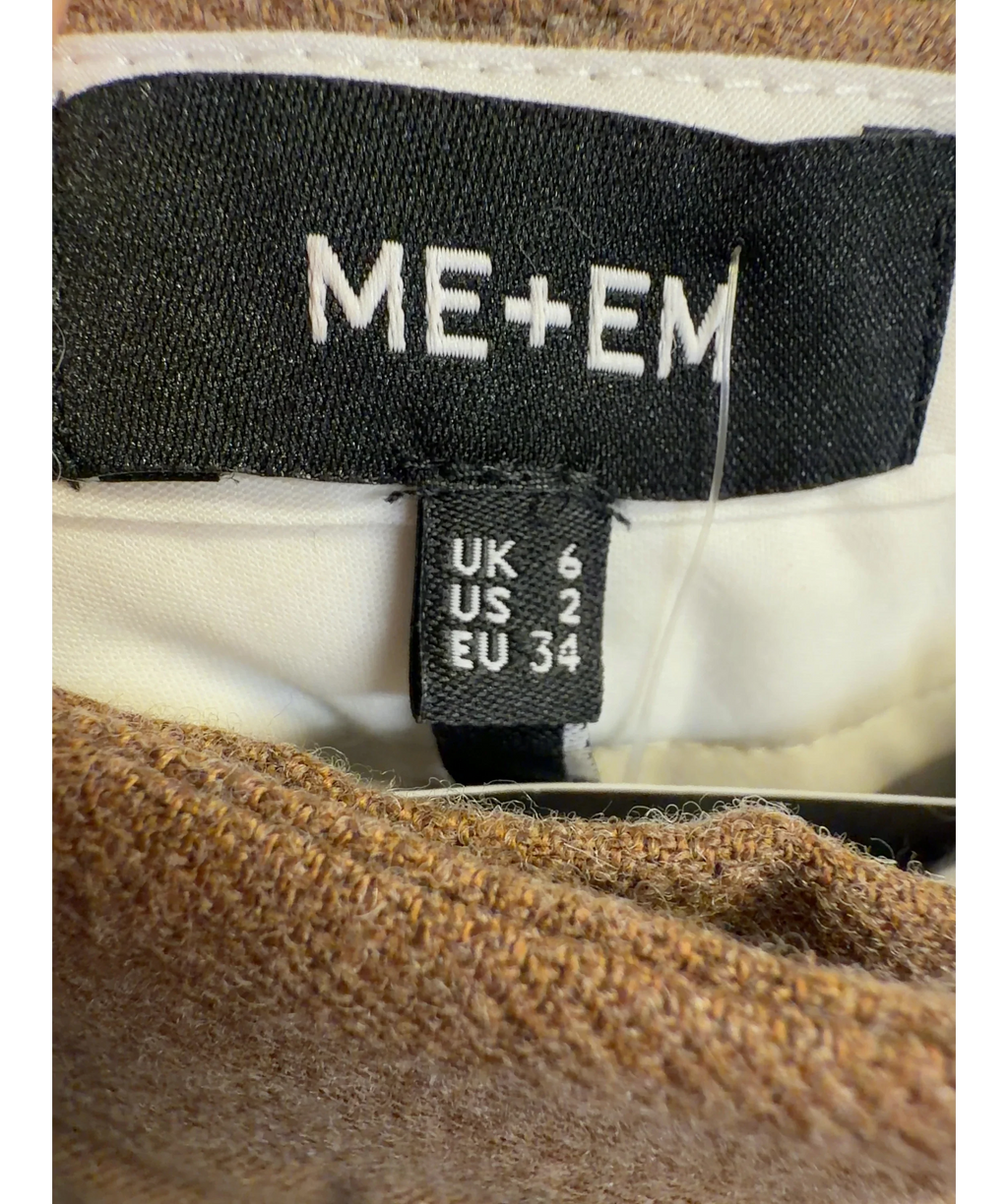 ME + EM camel Very Wide-Leg Trouser, size UK 6 — care label
