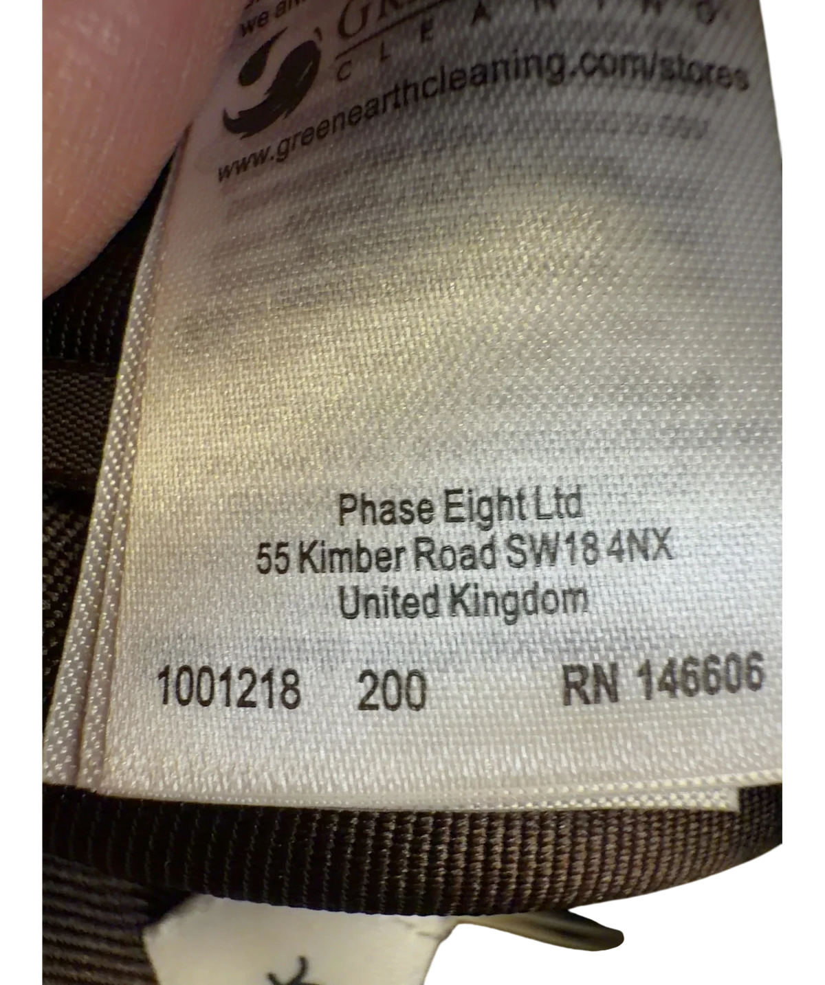 Phase Eight Brown Ivy Brown Satin Trousers, size UK 8 — fabric detail
