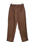 Phase Eight Brown Ivy Brown Satin Trousers, size UK 8 — front