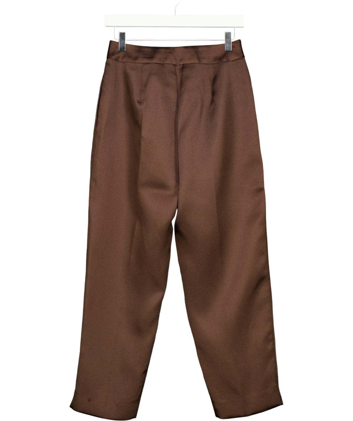 Phase Eight Brown Ivy Brown Satin Trousers, size UK 8 — back