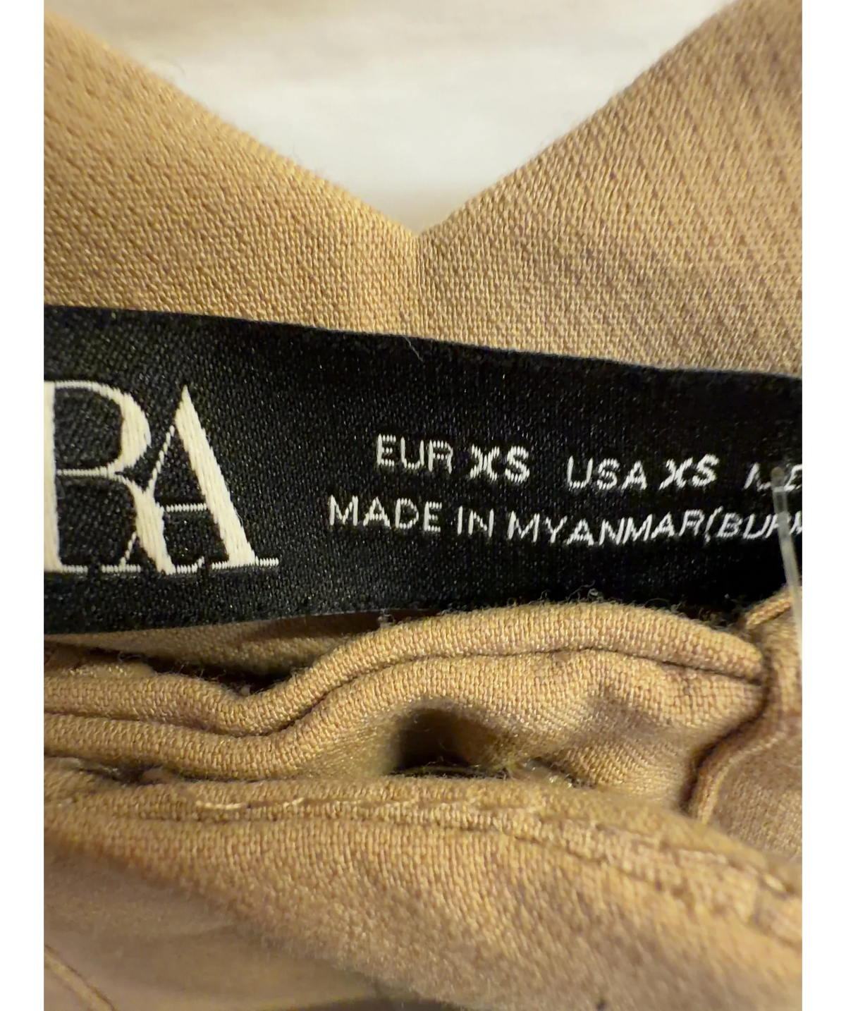 ZARA Beige Colour, size UK XS — care label