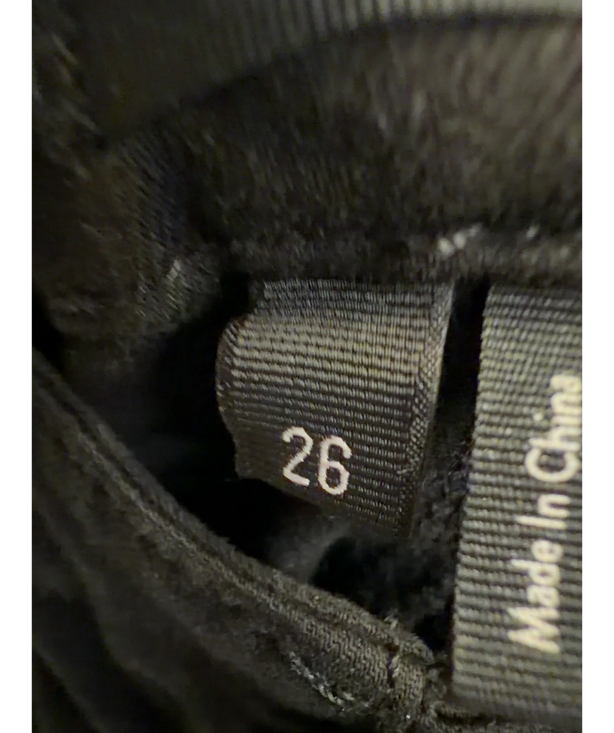 PAIGE Black MAYSLIE, size W26 — care label