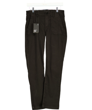 PAIGE Mayslie Black mid-rise straight leg Jeans UK W25