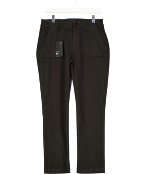 PAIGE Mayslie Black mid-rise straight leg Jeans UK W27