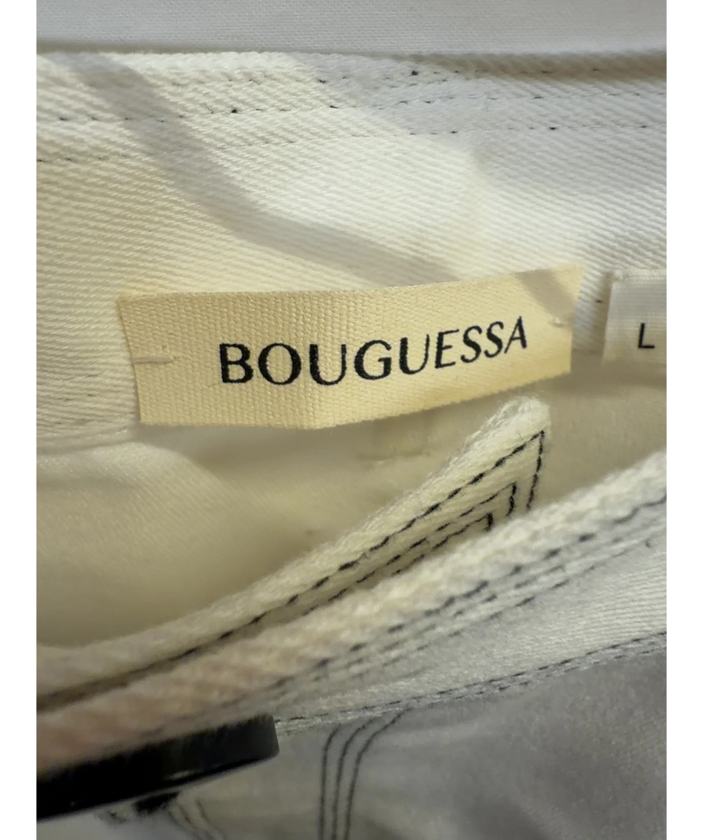 Bouguessa White midi skirt, size UK L — detail