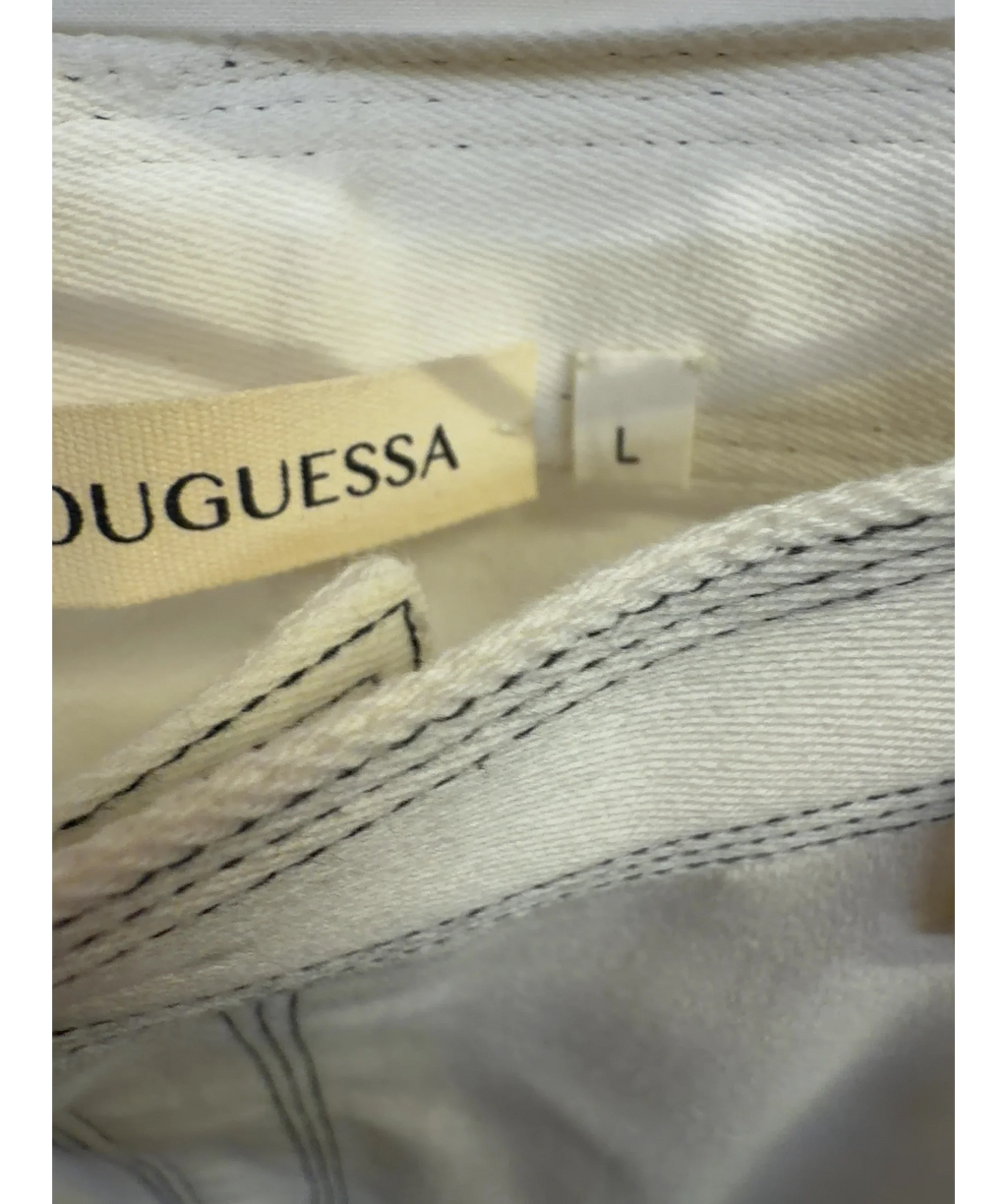 Bouguessa White midi skirt, size UK L — care label