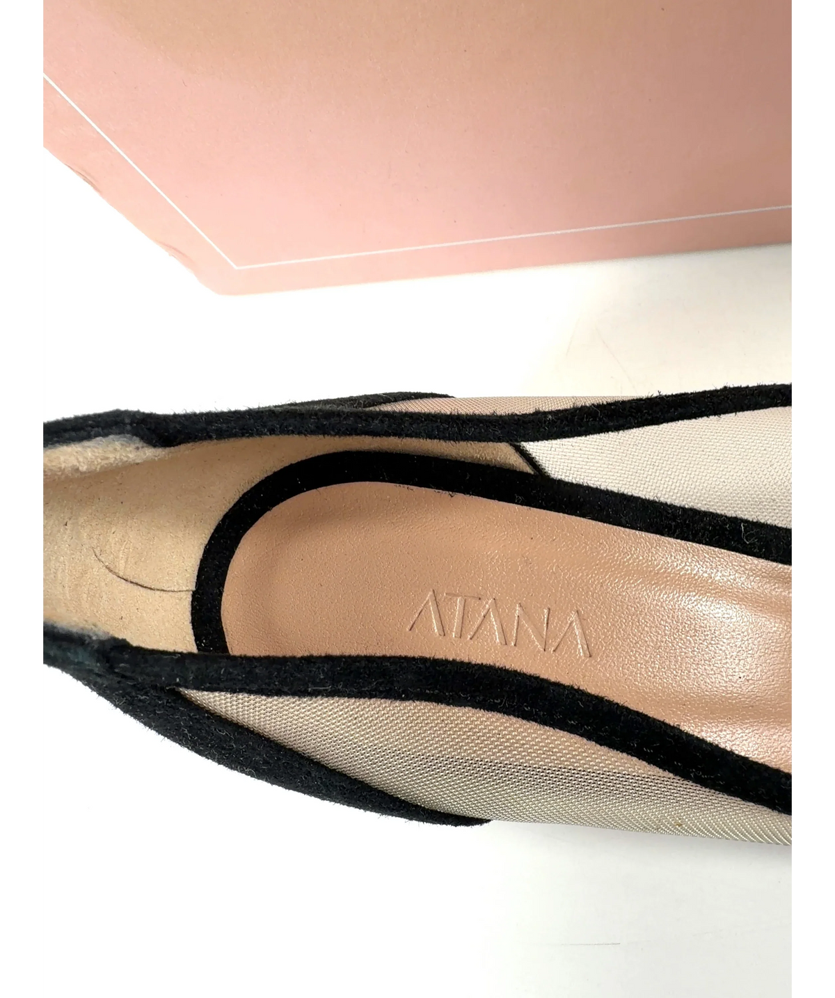 ATANA Black Fiorellini Pump Mesh 45, size UK 7.5 EU 41.5 👞 — care label