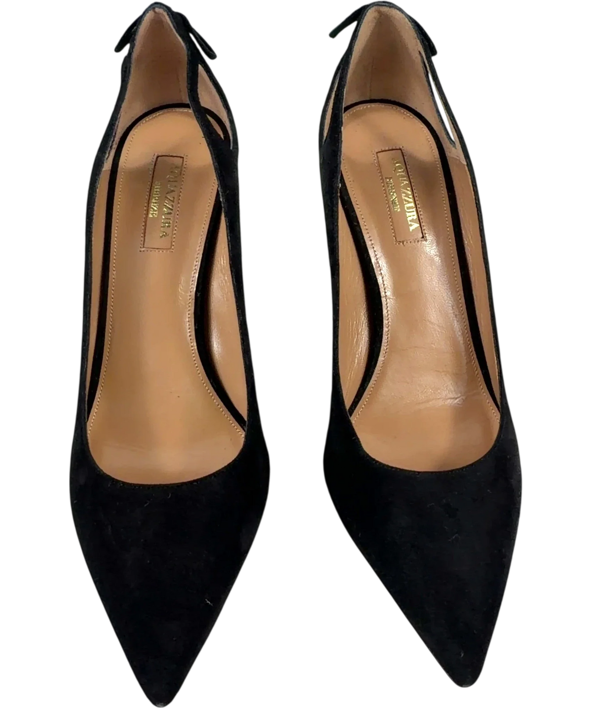 Aquazzura Black Forever Marilyn Cutout Tassel Pumps, size UK 5.5 EU 38.5 👠 — detail