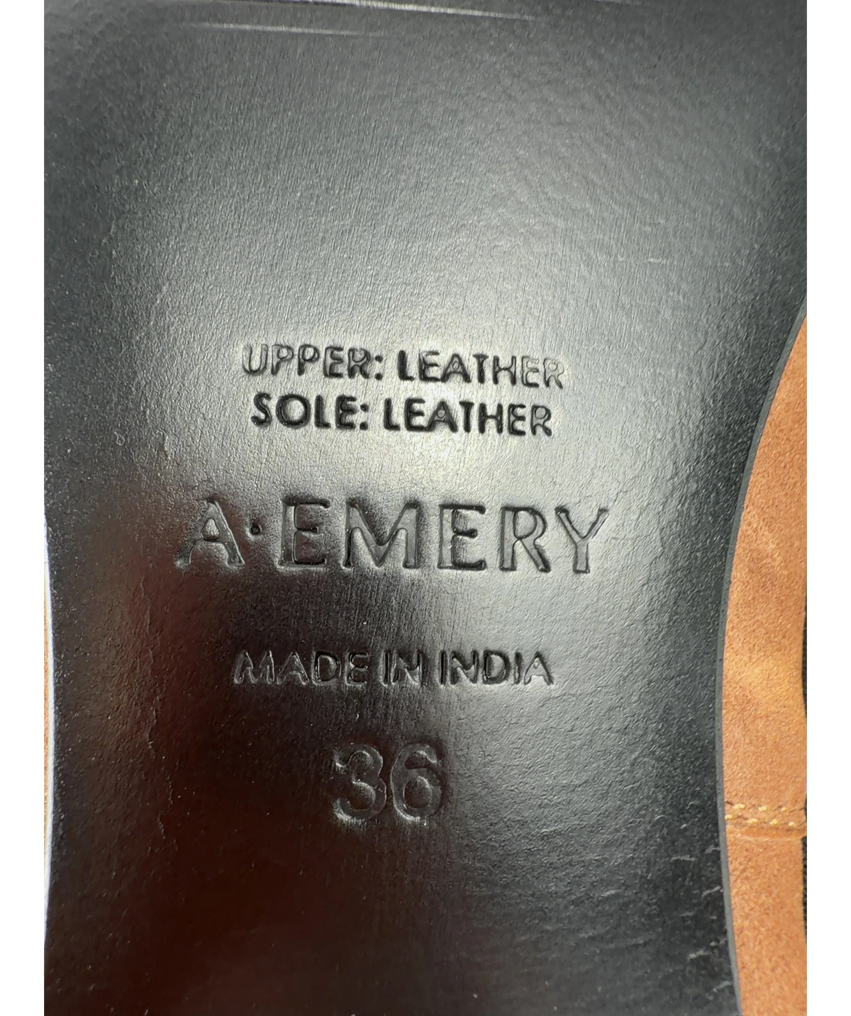 A.EMERY Brown Brie Suede Ballet Flats, size UK 3 EU 36 👠 — fabric detail