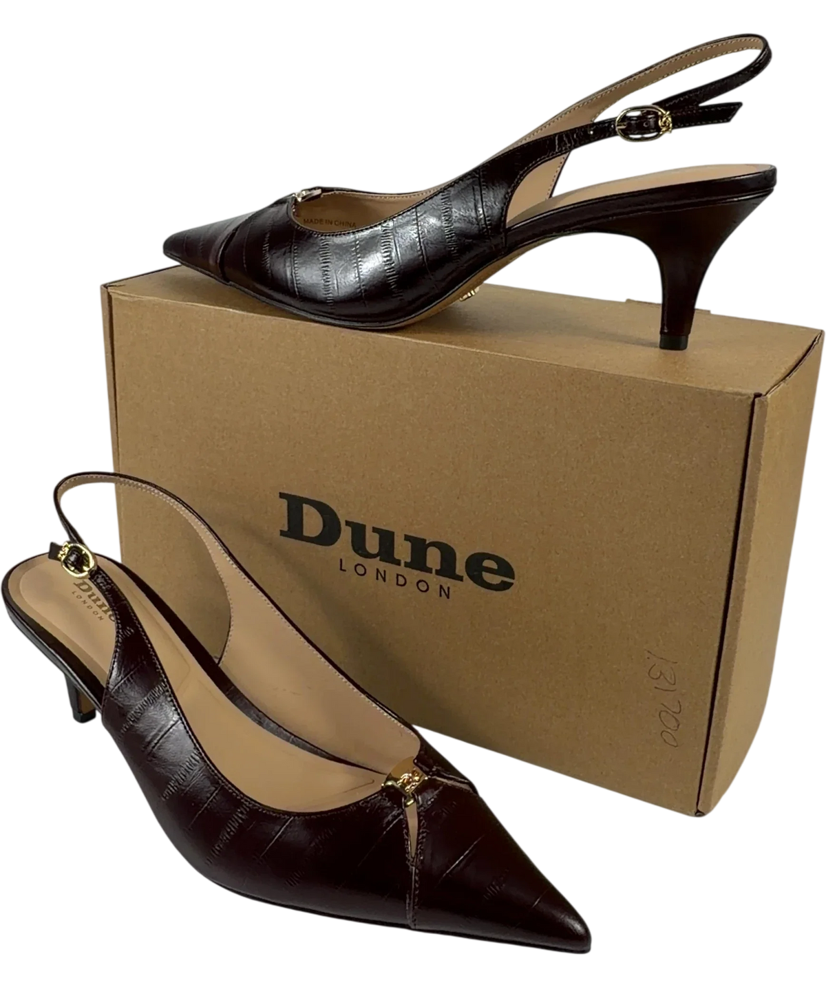 Dune burgundy SLINGBACK, size UK 8 EU 41 👠 — front