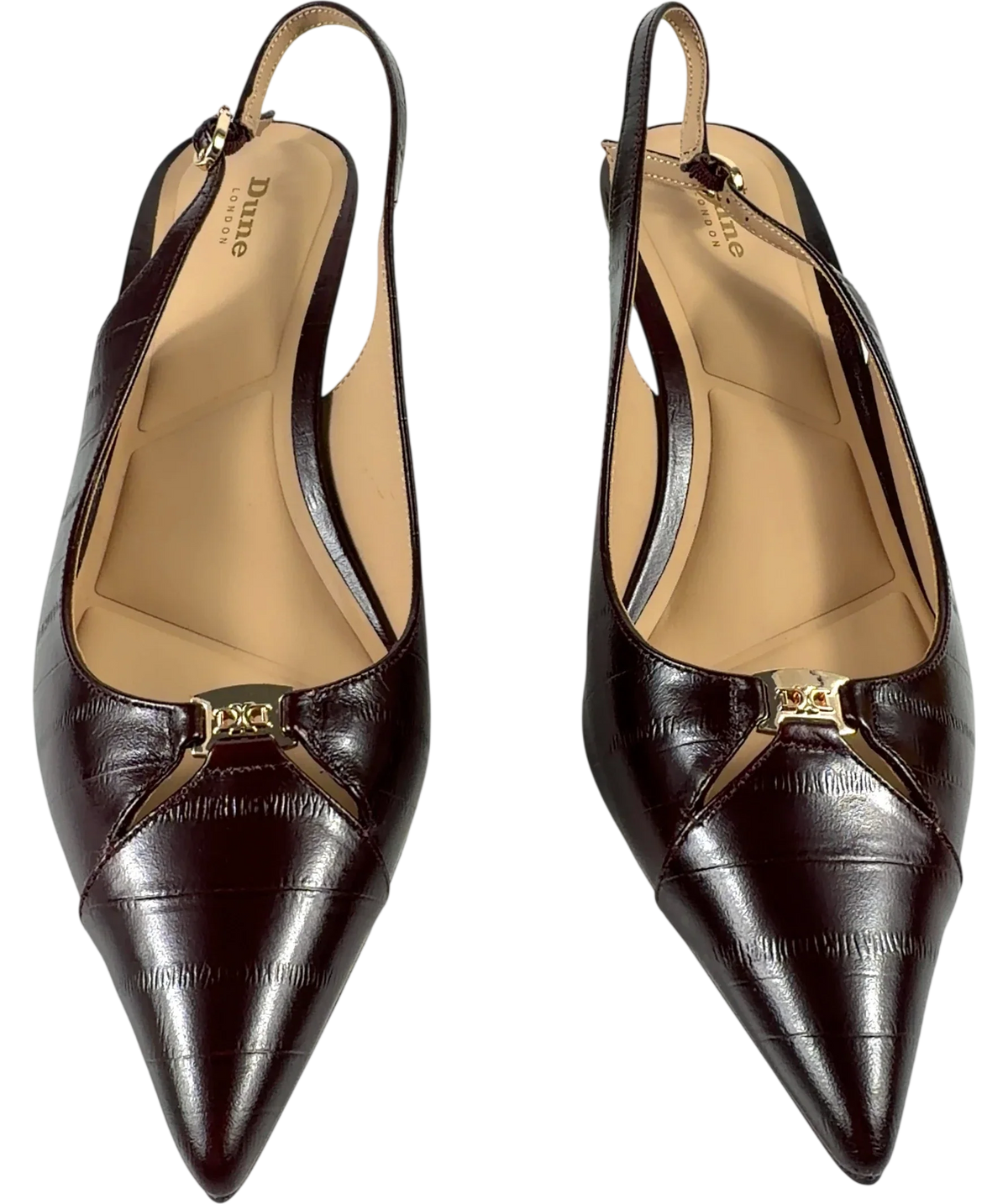 Dune burgundy SLINGBACK, size UK 8 EU 41 👠 — detail