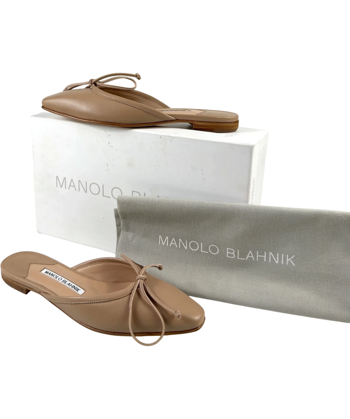 Manolo Blahnik nude BALLERIMU, size UK 3 EU 36 👠 — front
