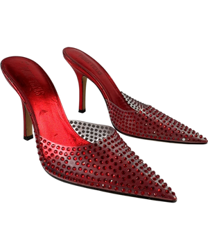 Paris Texas Crystal-Embellished Mules UK 4