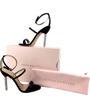 Sophia Webster Rosalind Crystal Sandal Black Metallic UK 4